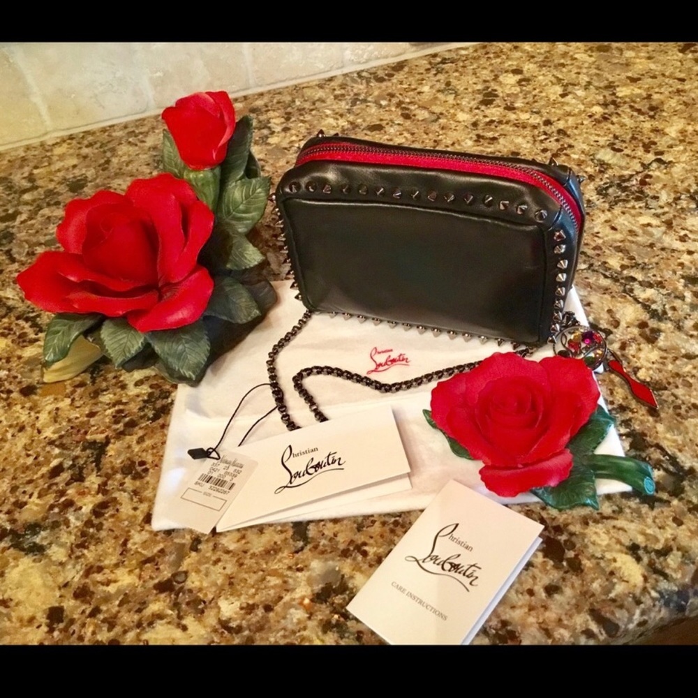 Christian Louboutin Poutin Spike Leather Clutch